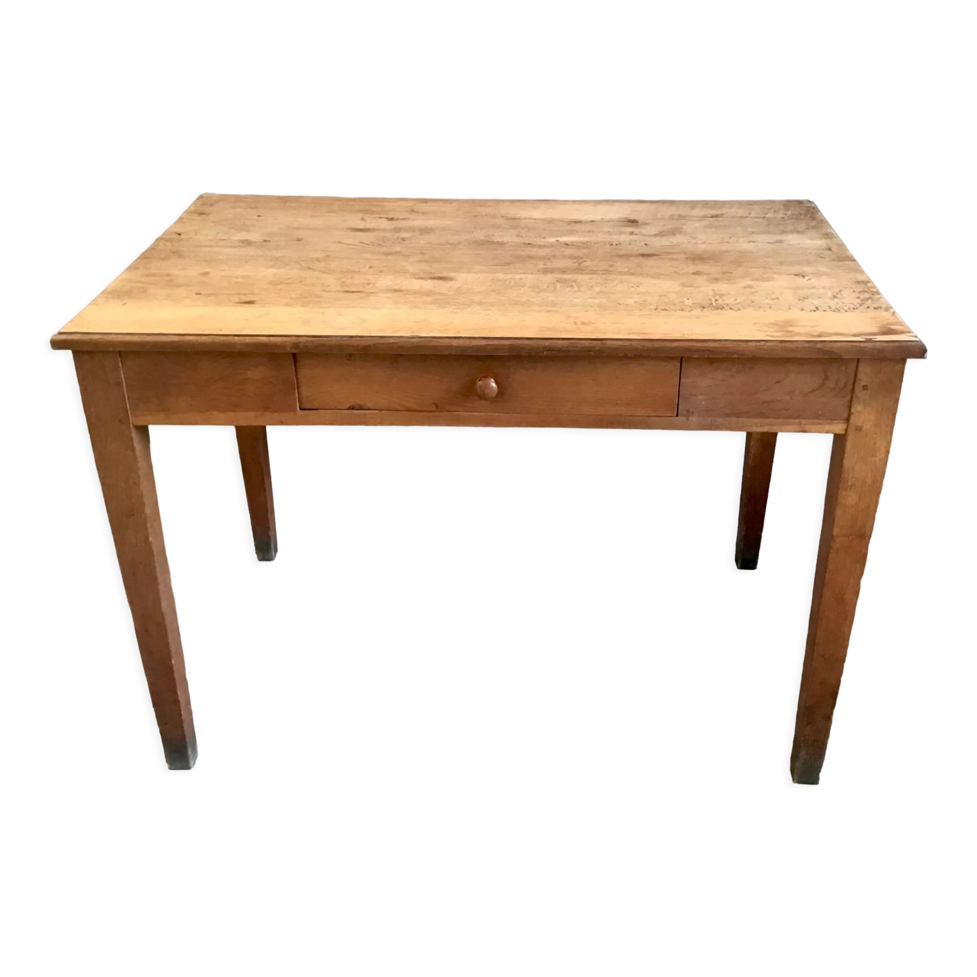 Small oak farmhouse table with large drawer - 110 cm
