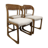 Series of 4 Baumann sleigh chairs from the 60s/70s
