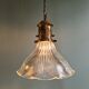 Pair of Holophane wall lamps in grooved glass, 1920s-30s