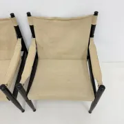 Set of mid-century Danish safari chairs by Erik Wørts for Niels Eilersen, 1960s