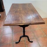 Old bistro table with oak top