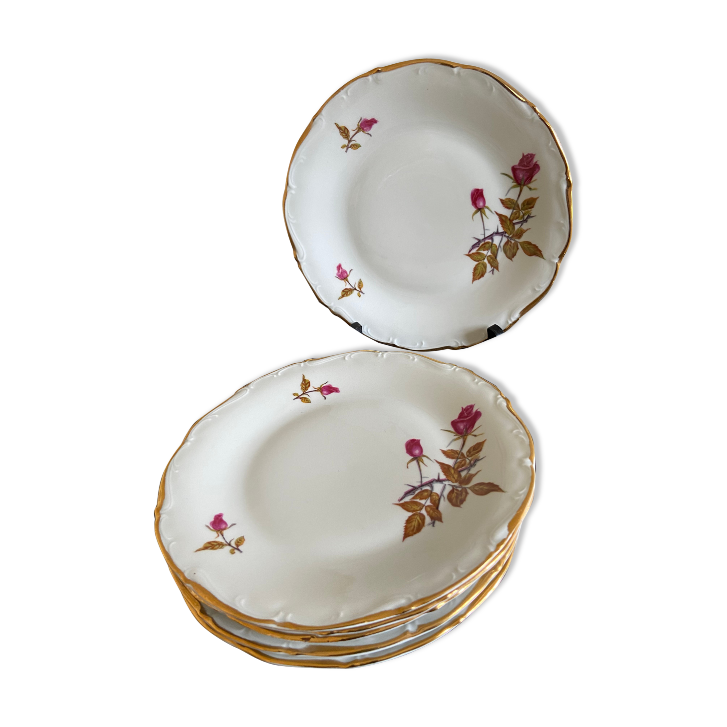 Set of 6 desert plates Porcelain from Limoges