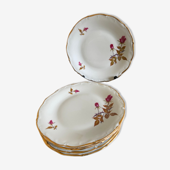 Set of 6 desert plates Porcelain from Limoges