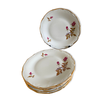 Set of 6 desert plates Porcelain from Limoges