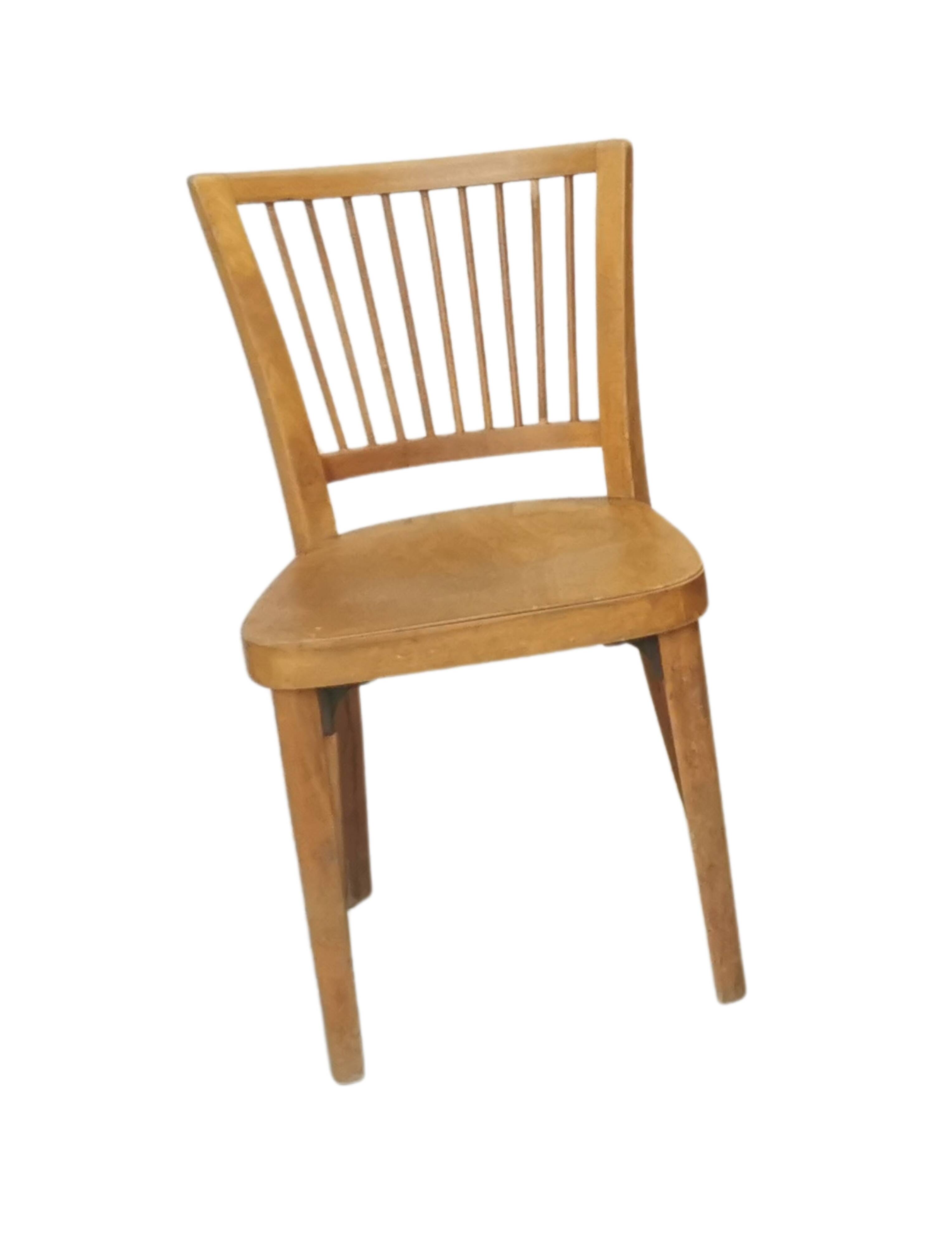 Vintage STOL Kamnik Wooden Dining Chair: 1960s Yugoslavia Bistro Style