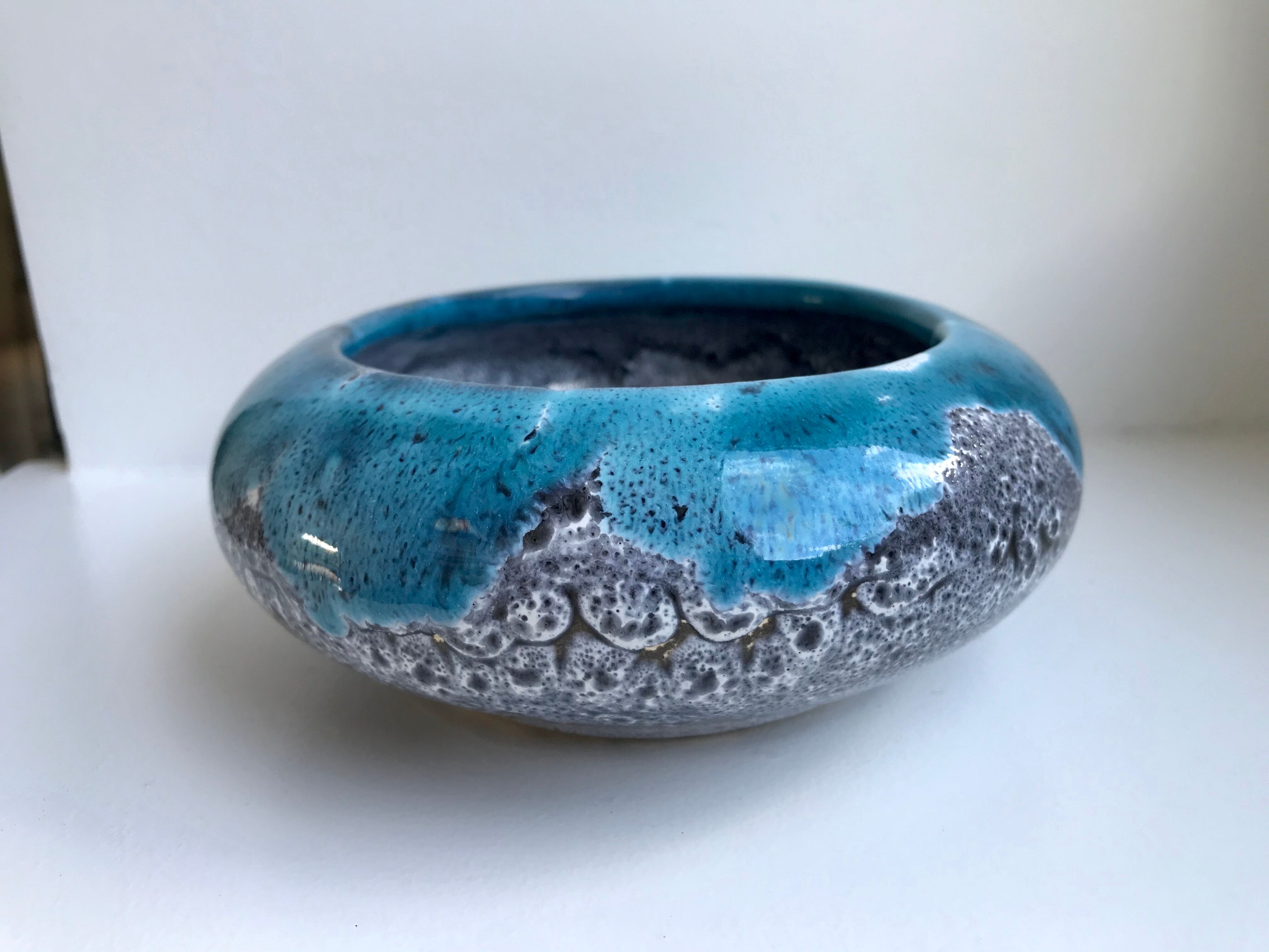 Ashtray blue fat lava ceramic
