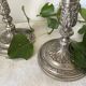 Pair of old silver-plated candlesticks