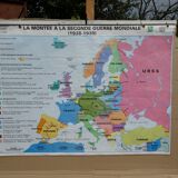 Vintage school map MDI Europe - Second War