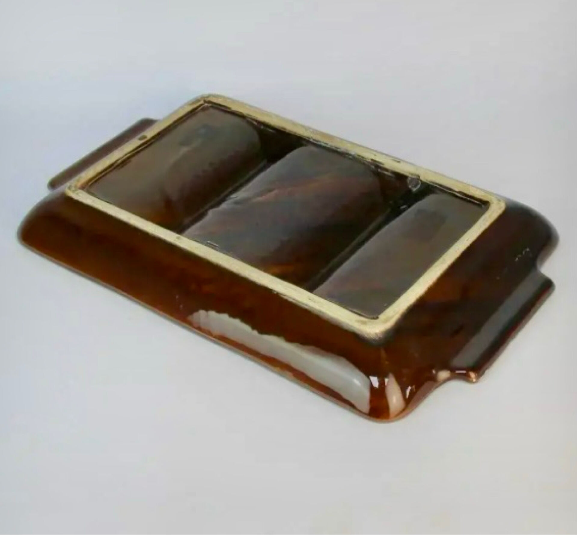 1970s ceramic compartment hors d'oeuvre dish