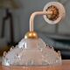 Art Nouveau glass wall lamp - white and gold finishes