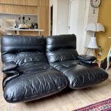 Marsala leather canapé by Michel Ducaroy