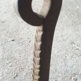 Pair of Twisted Wrought Iron Andirons, 19th Century