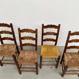 Rustic handcrafted oak chairs 1900