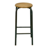 Industrial high stool in wood and iron