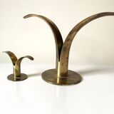 Lot of 2 Lily Design Ivar Alenius Björk Ystad metal candleholders