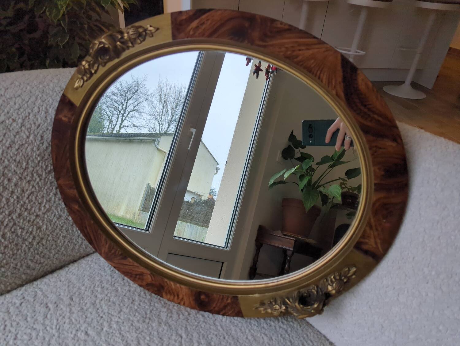 Art Deco oval mirror from the 1930s
