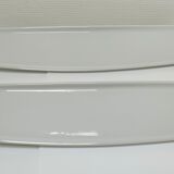 Two wall shelves ceramic glazed white vintage