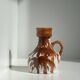 Small white and brown vase or pitcher West Germany H:15cm D:10.5cm