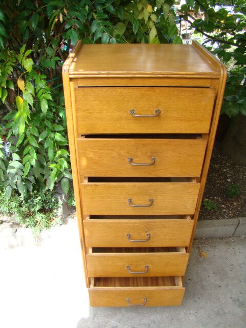 Chiffonnier chêne clair vintage 60