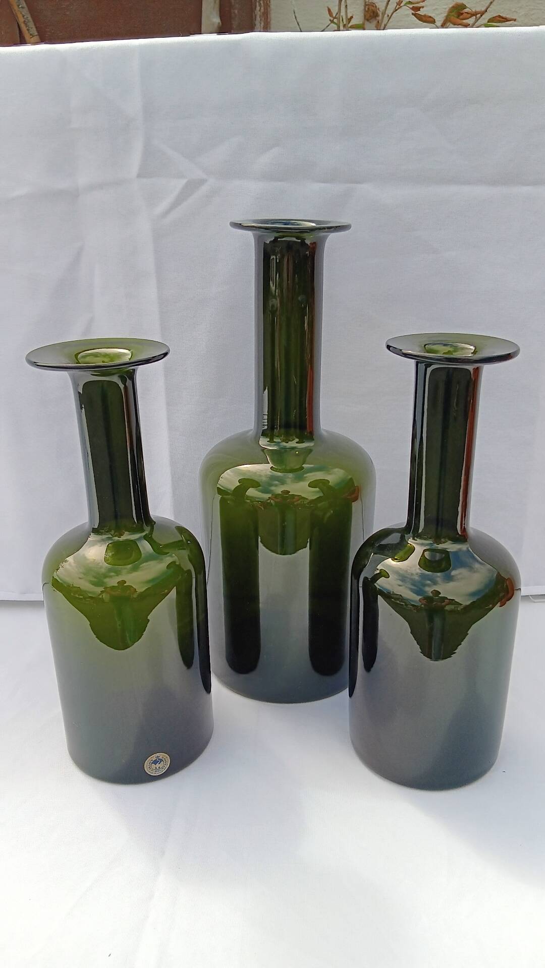 Set of 3 gulvase from october brauer for holmegaard