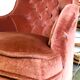Pink velvet toad armchair