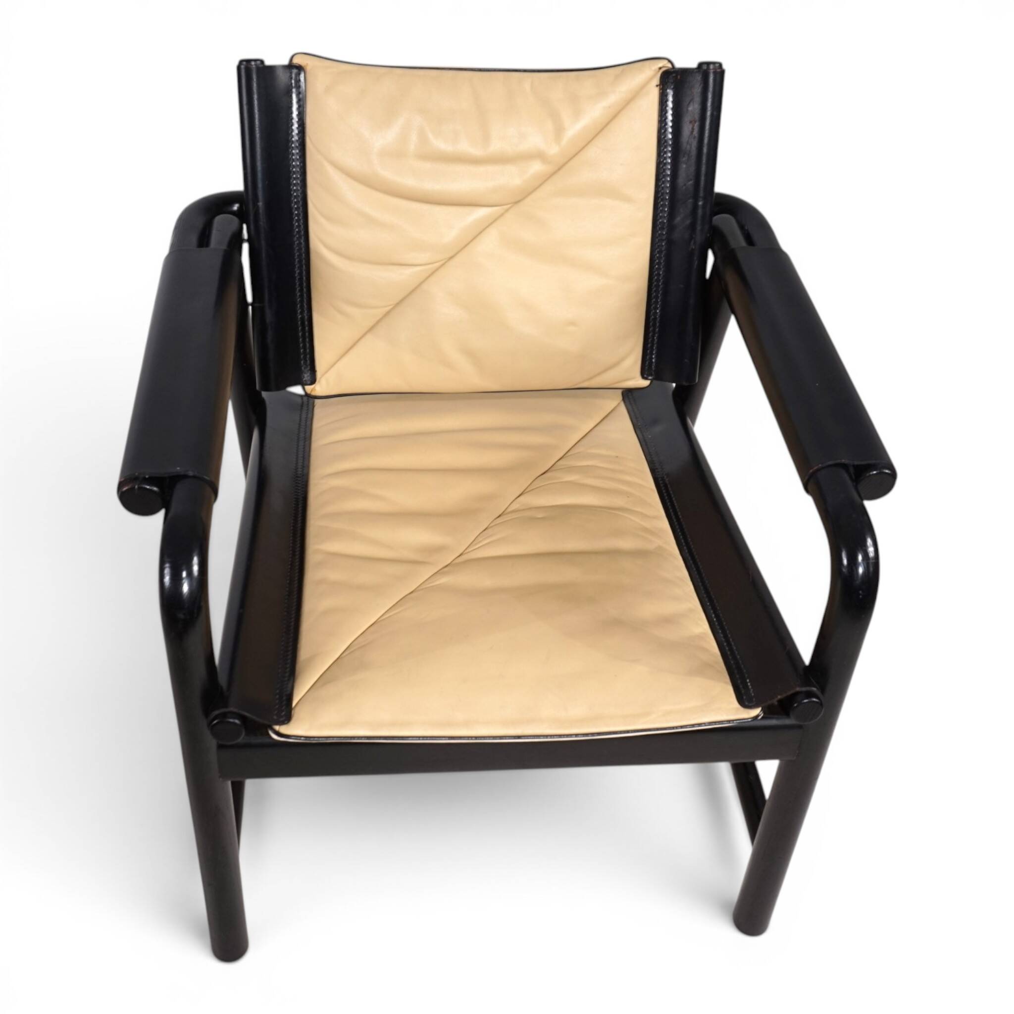 WK Möbel Leather Lounge Chair with Ottoman – Attributed to Hans Eichenberge
