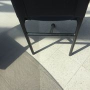 Set of 6 dining room chairs with tripod legs in grained leather and metal 1970