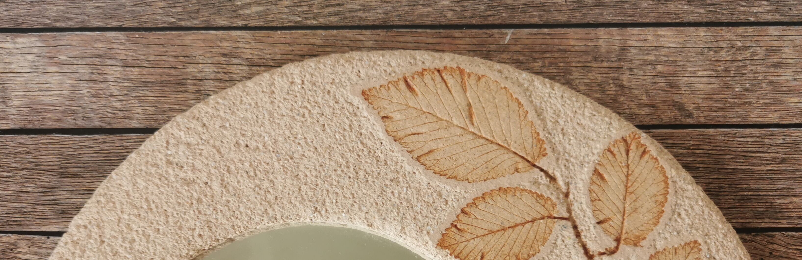 Miroir pierre naturelle feuilles