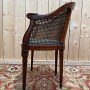 Fauteuil de bureau canné – Style Louis XVI – Bois teinté – XIXe siècle