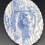 English earthenware dish with blue pattern
