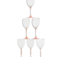 Lot of 6 cristal rose wine glasses from arques-durand