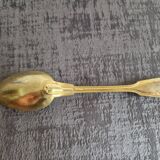 Set of 8 golden dessert spoons by Christofle, model "with fillet"