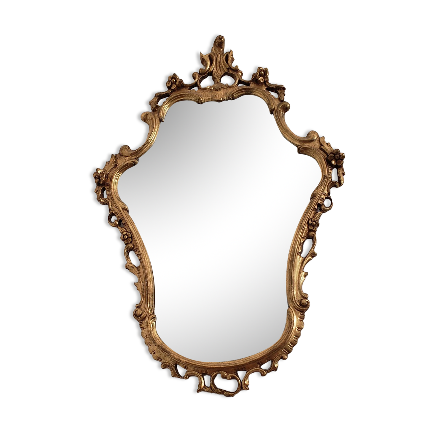 Beveled mirror and gilded wood