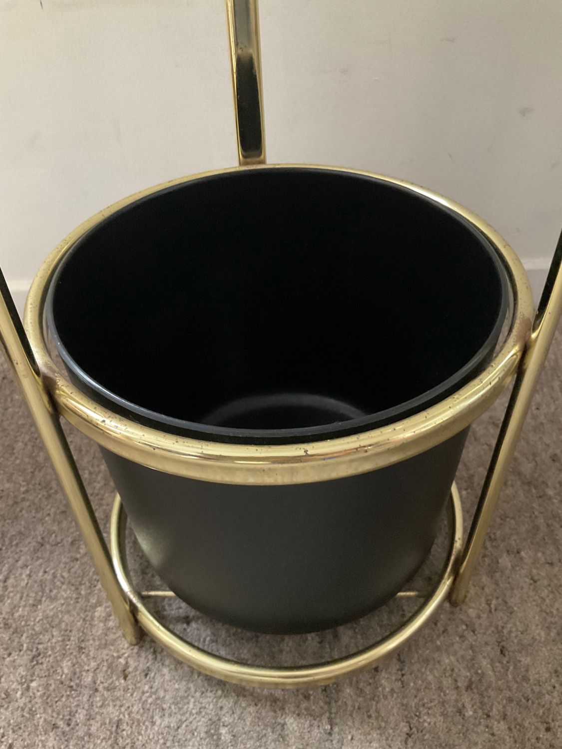 Vintage umbrella door in gilded metal 70s