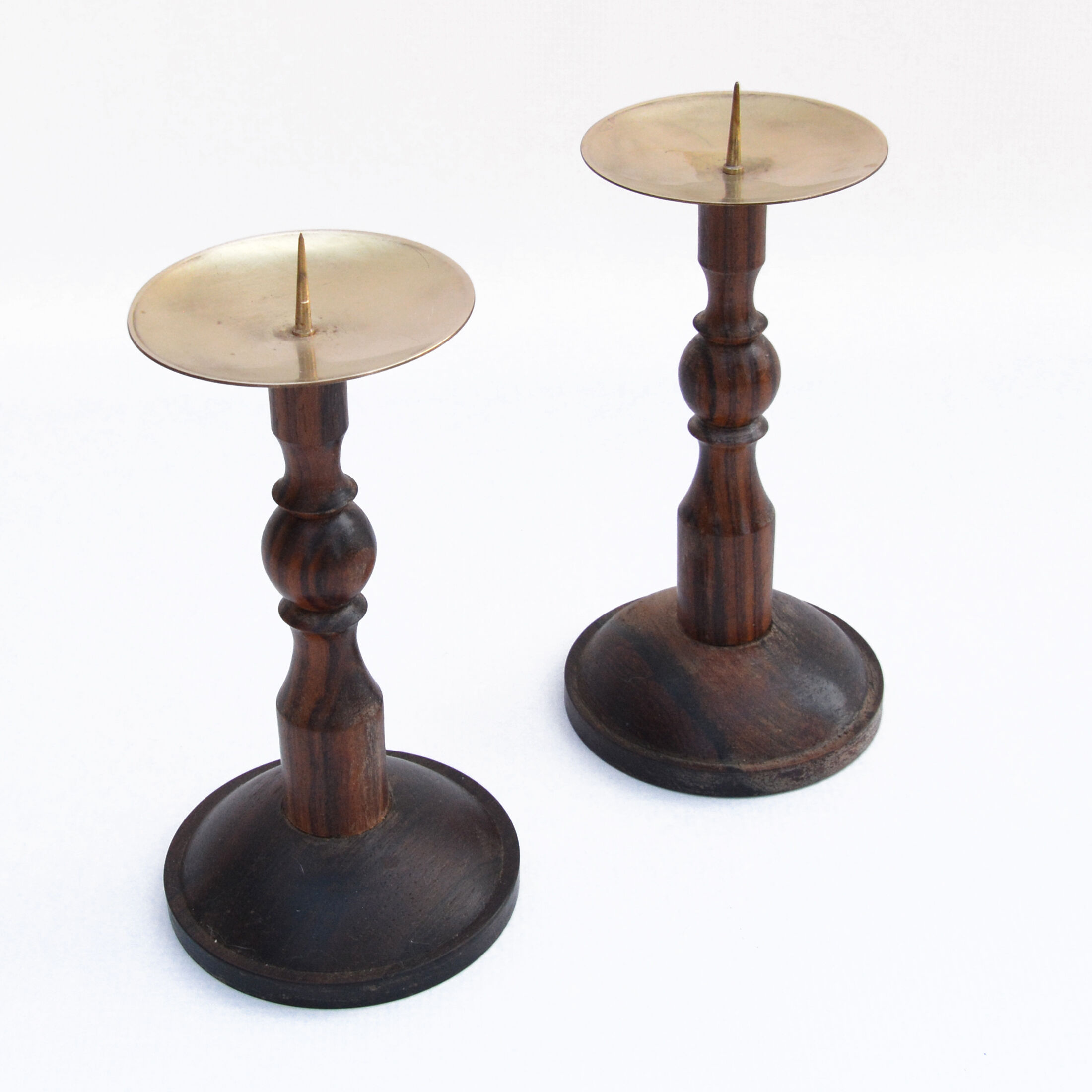 Pair of AS Warner rosewood candlesticks, 1960s Denmark