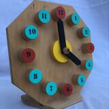 Painted wooden toy clock
