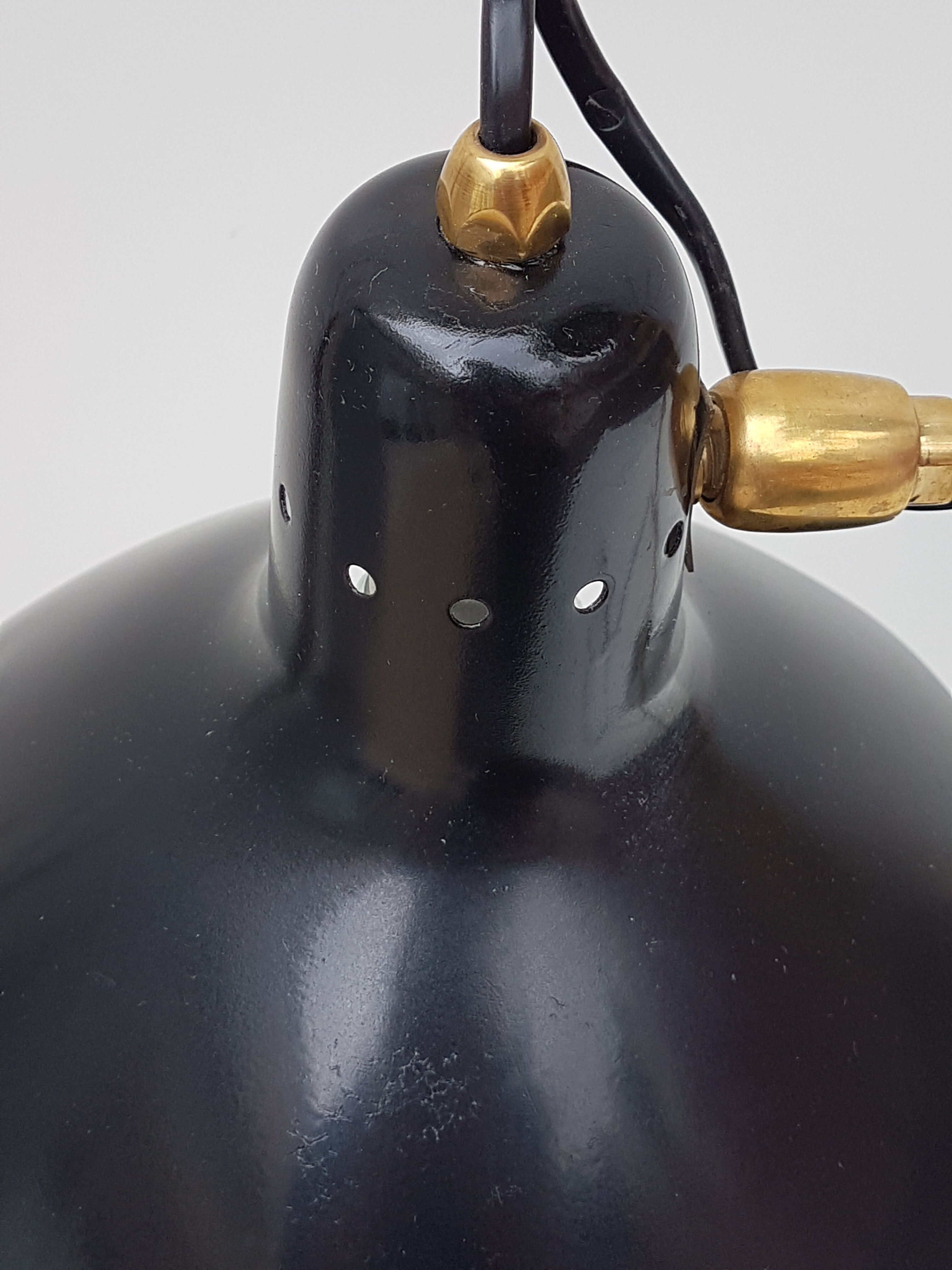 Black office vintage lamp by Jean Boris Lacroix - 1965