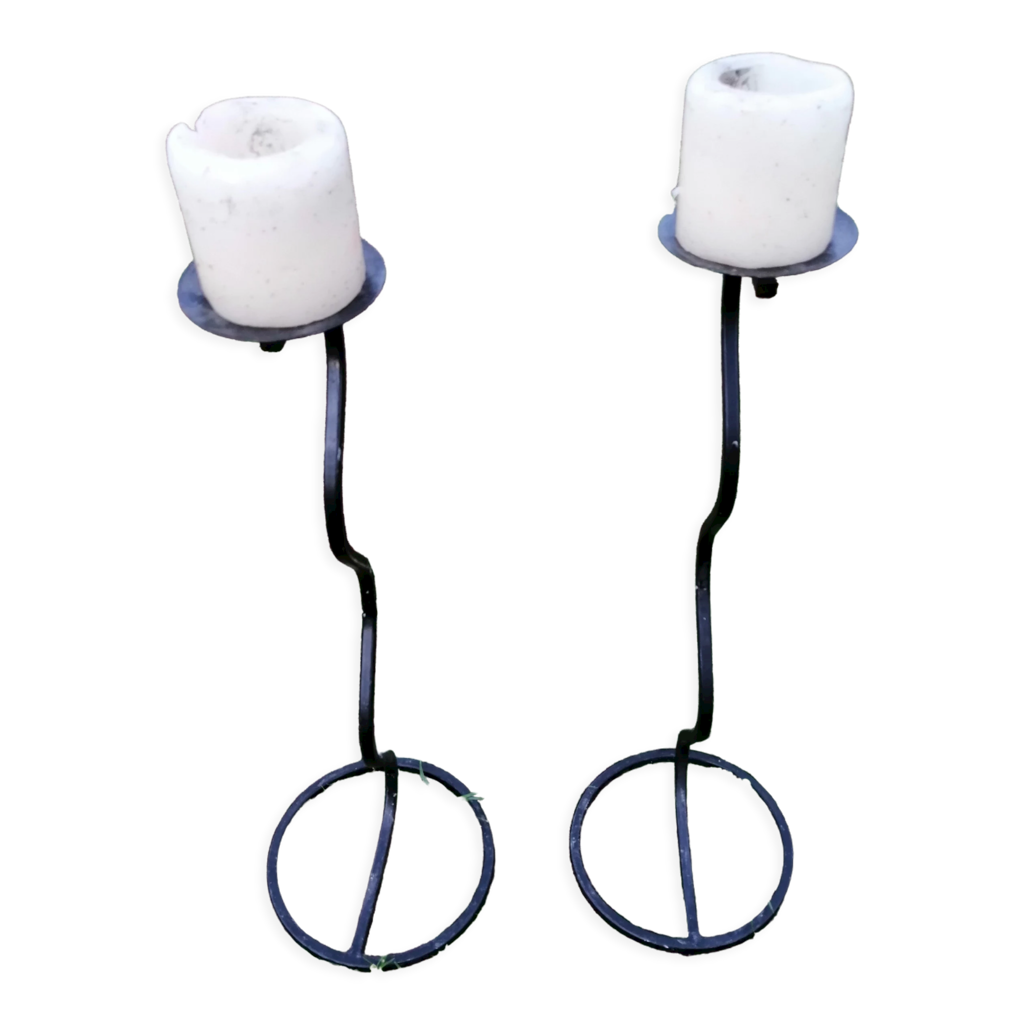 Lot De 2 Bougeoirs Muraux En Fer Noir Pliable – Appliques Bougies Décoratives Pour Chambre, Salon, Salle De Bain