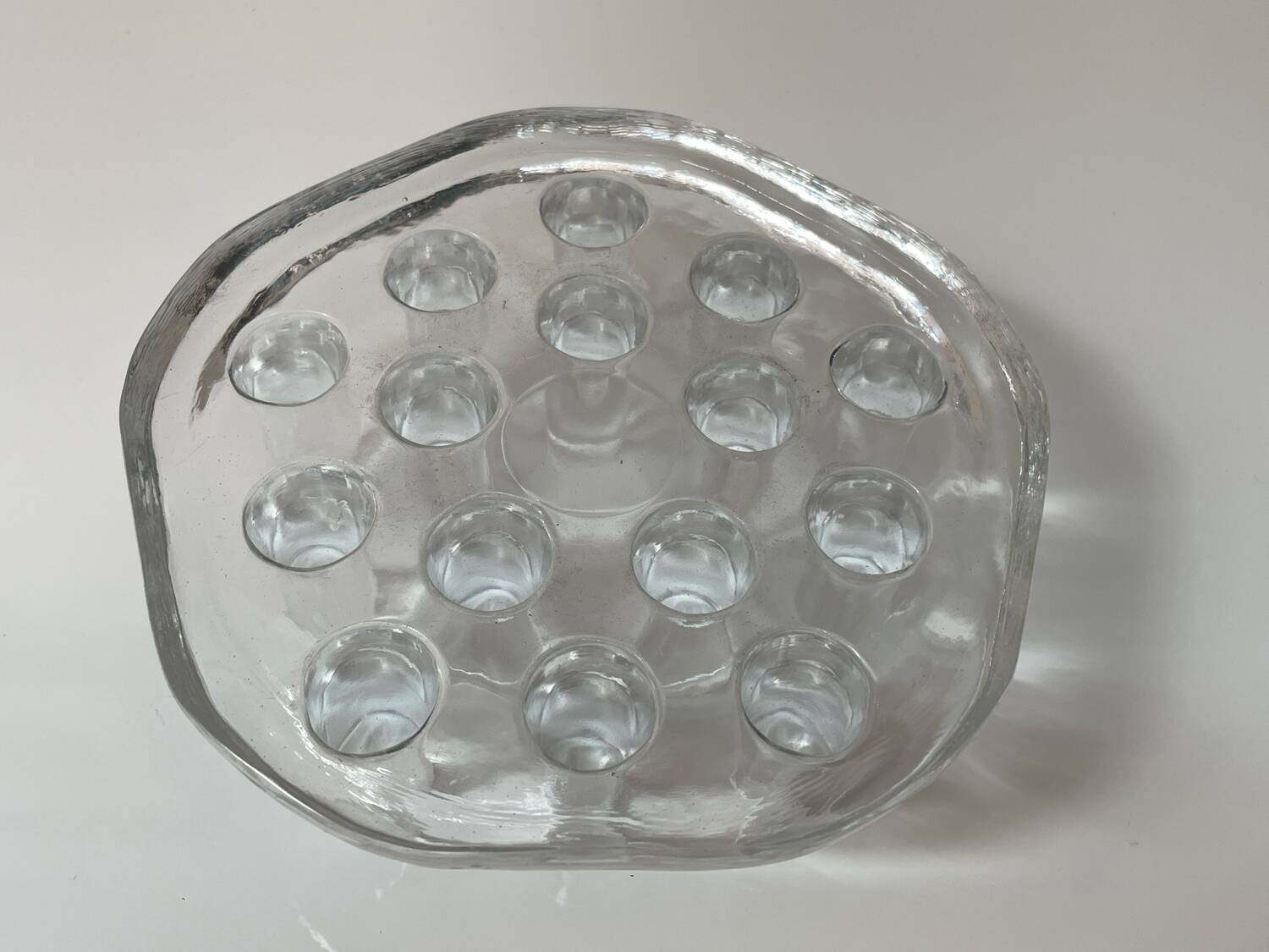 • Vintage solid glass sculptural candlestick