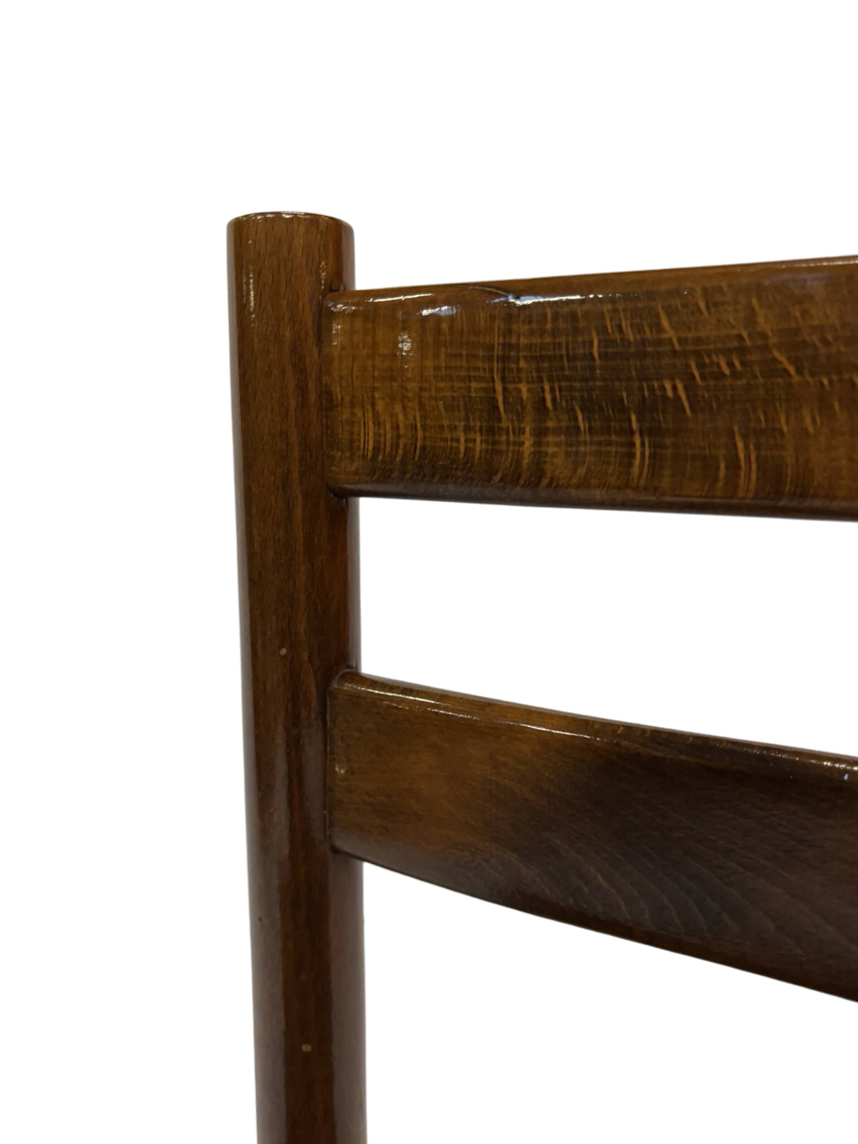 Vintage chair from the 70s minimalist design in wood and paper cord
