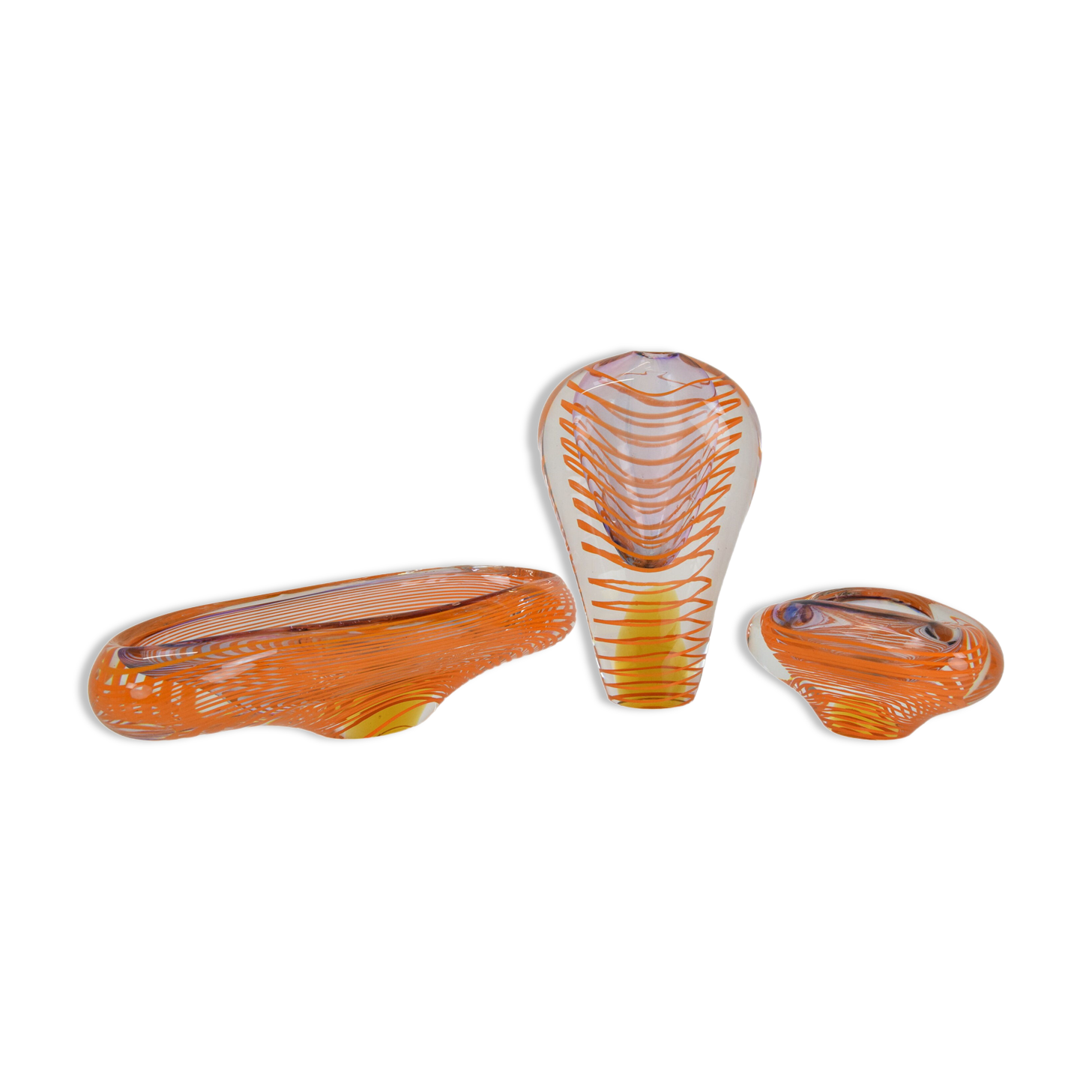 Set of Art Glass by Ivo Rozsypal,Czechoslovakia,1970's.