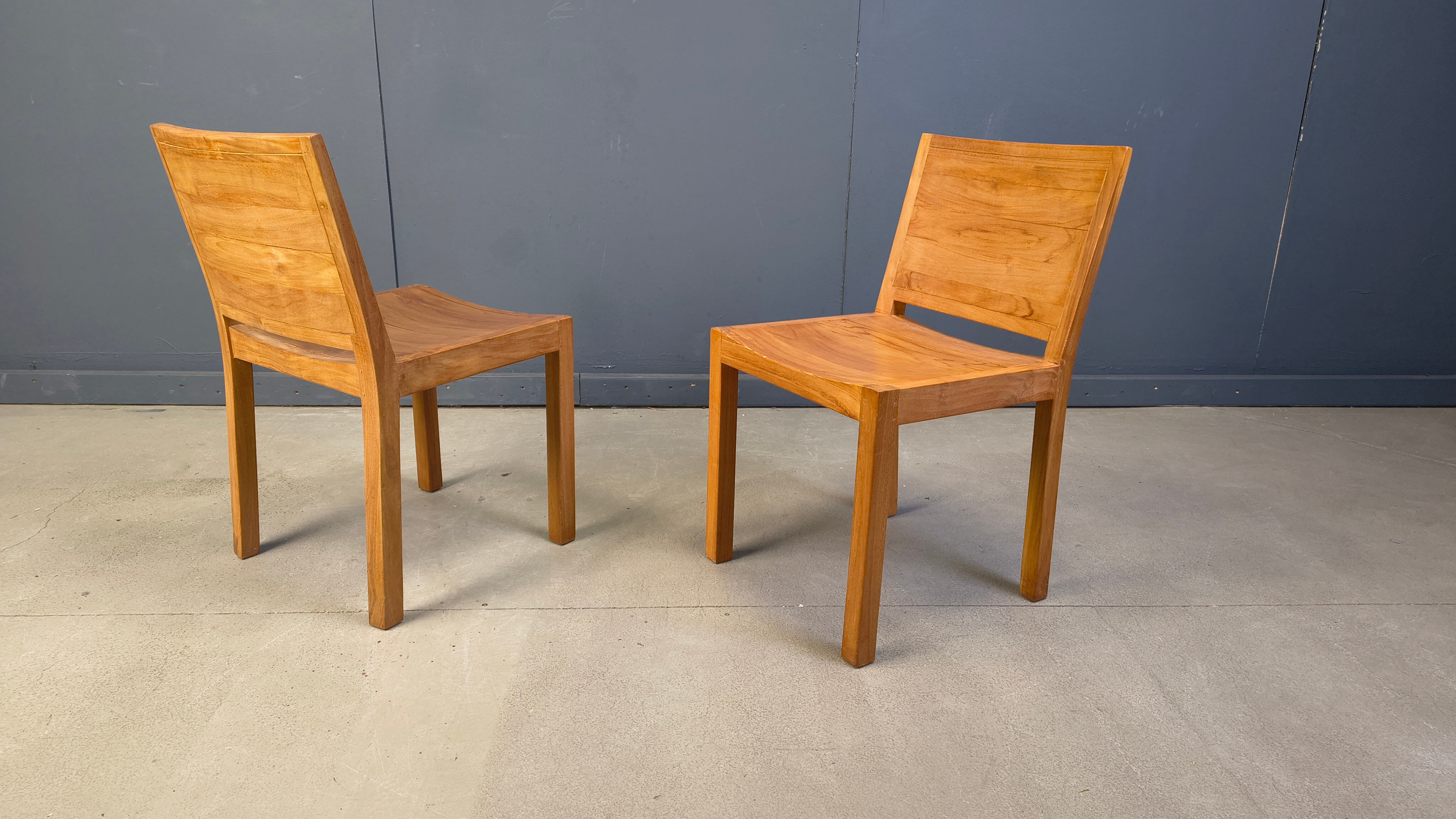Vintage teak dining chairs set of 6 - 1980s