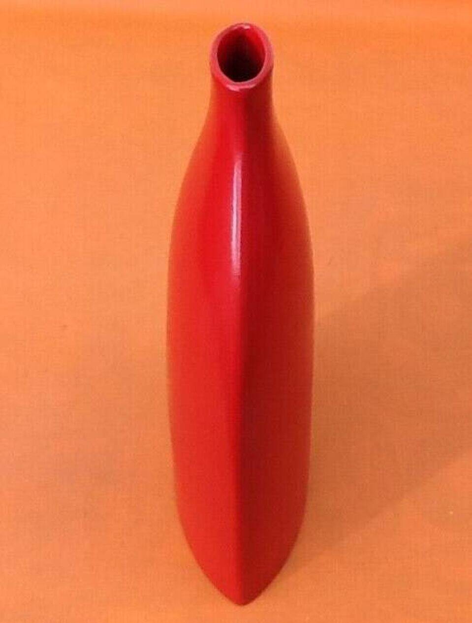Large contemporary flat ceramic vase
