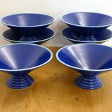 Set of 6 modernist dessert bowls Cobalt
