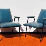Pair of armchairs model Robert by Pierre Guariche for Meurop. Vintage 60s.