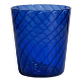 Handmade blue swirled glass tumbler