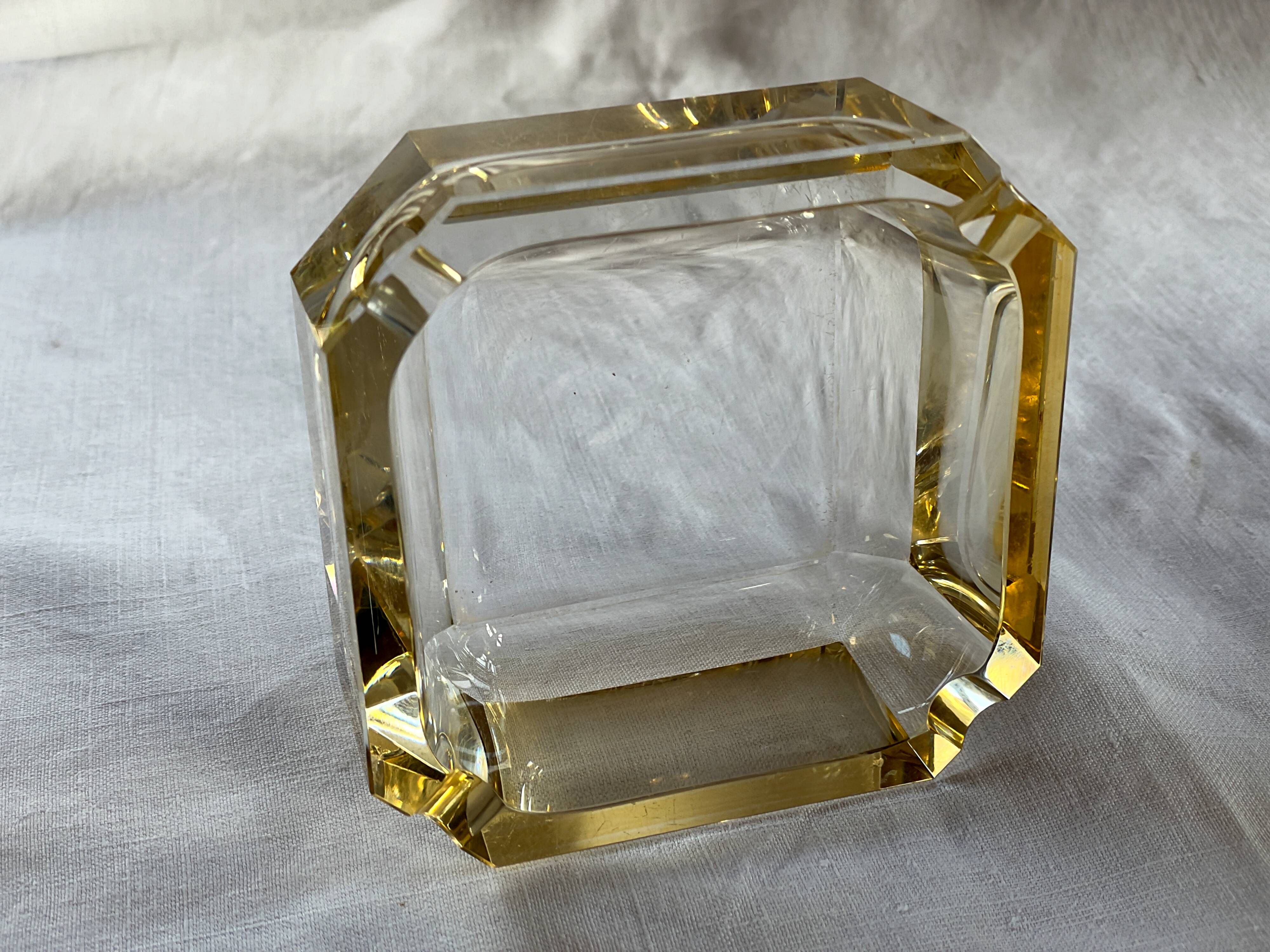 Baccarat Art Deco crystal square ashtray