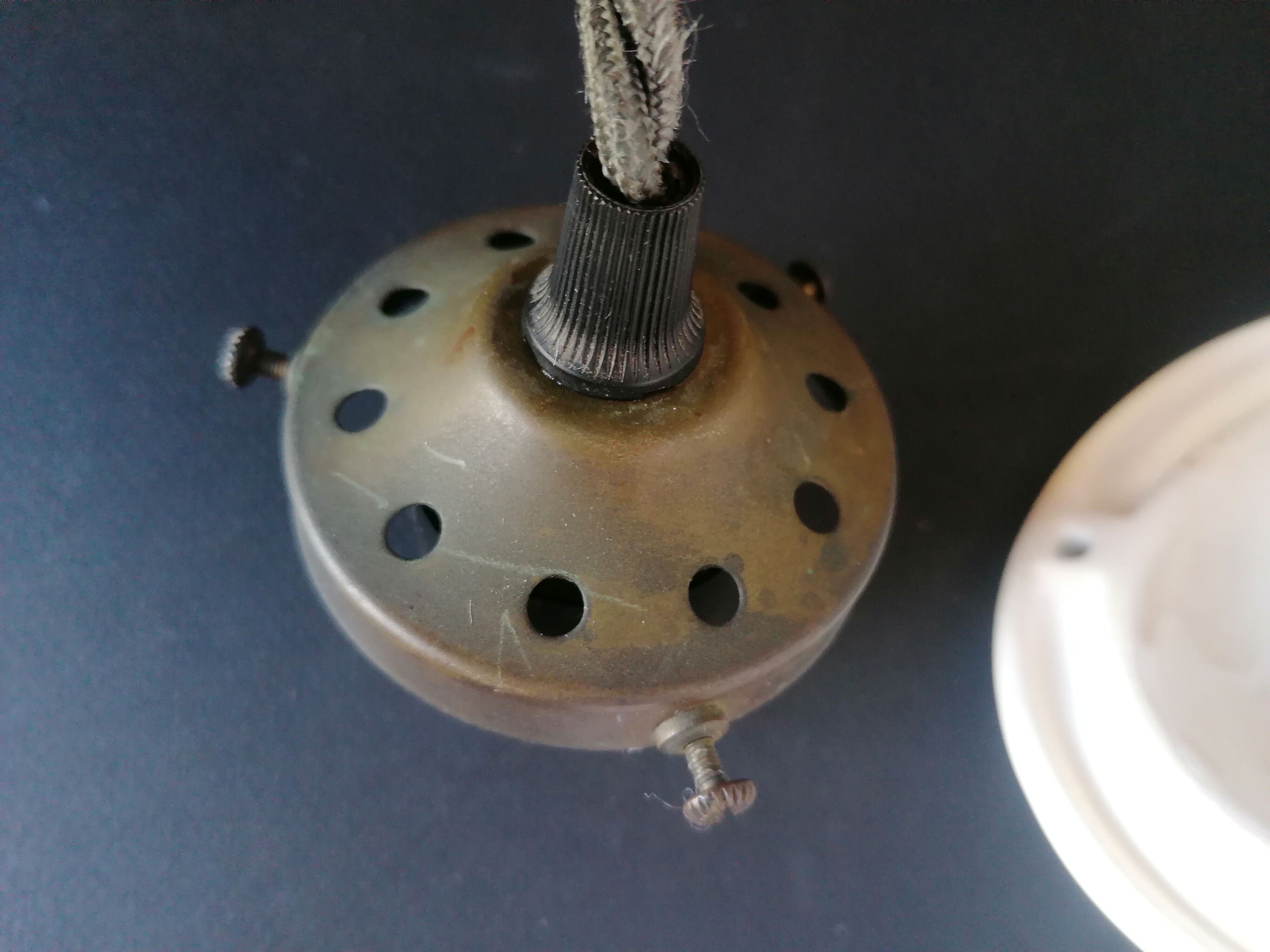 Old white ceramic pendant lamp