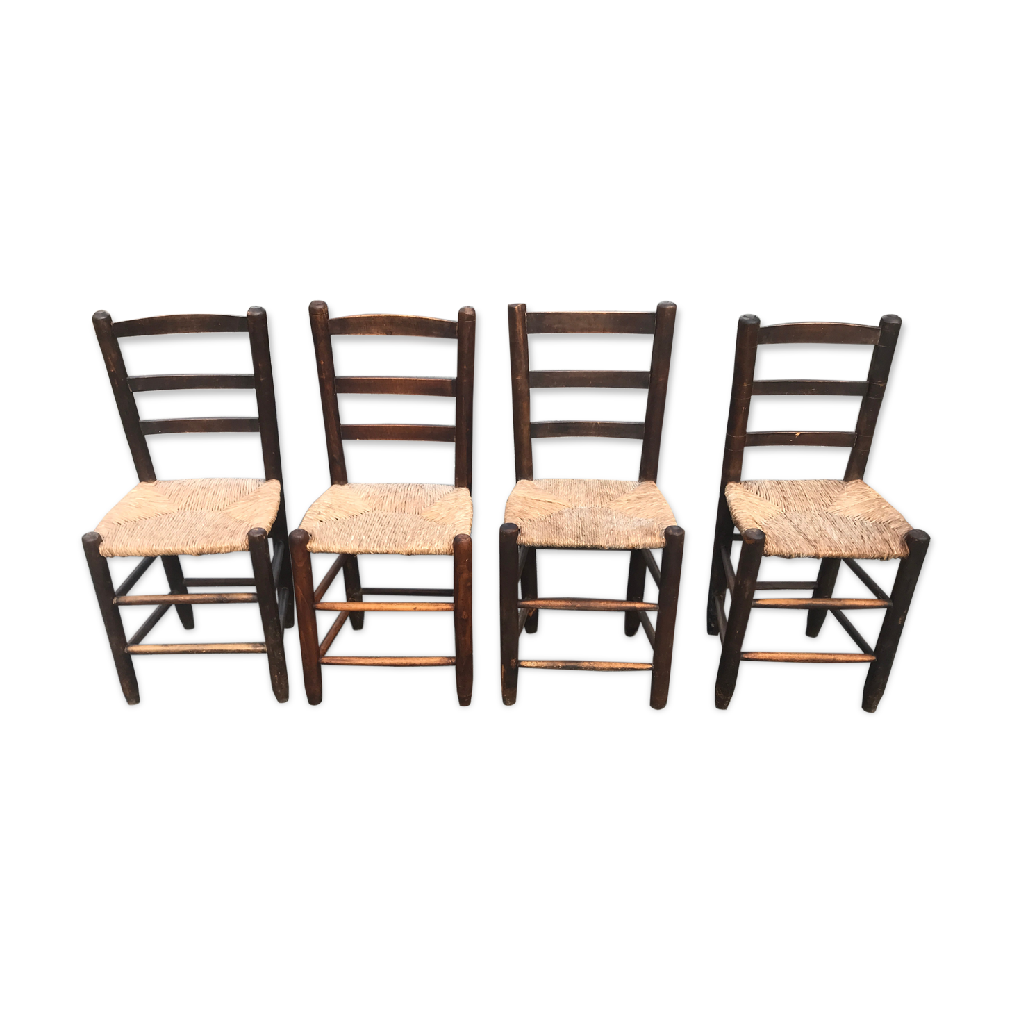 Chaises campagne suisse paille 1950