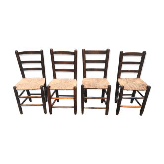Swiss straw country chairs 1950